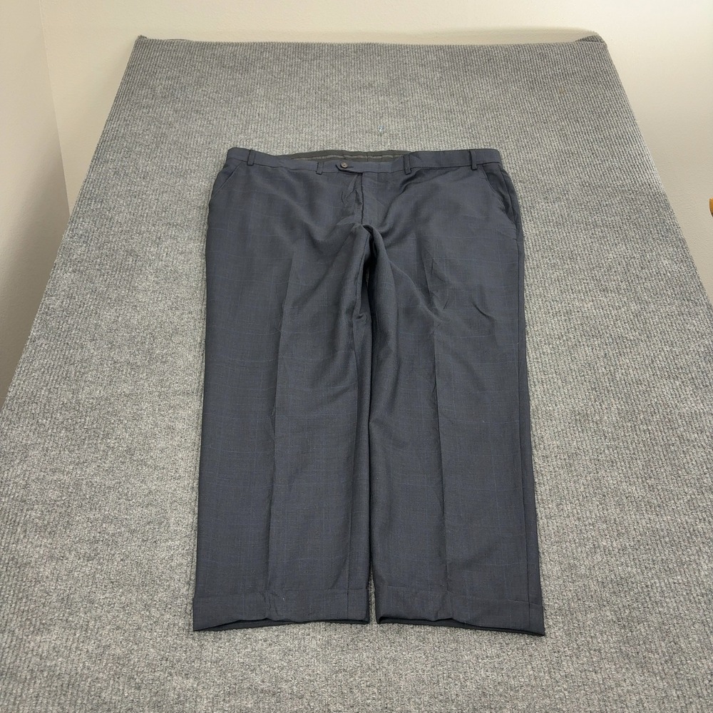 Lauren Ralph Lauren Dress Pants Men 46 Blue Wool Plaid Trousers Classic Business